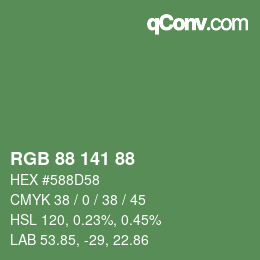 颜色代码: RGB 88 141 88 | qconv.com