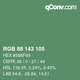 カラーコード: RGB 88 143 105 | qconv.com