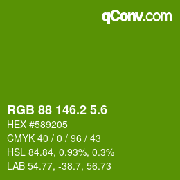 カラーコード: RGB 88 146.2 5.6 | qconv.com