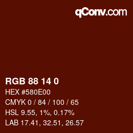Color code: RGB 88 14 0 | qconv.com