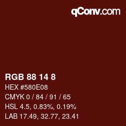 Color code: RGB 88 14 8 | qconv.com
