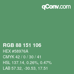 Color code: RGB 88 151 106 | qconv.com