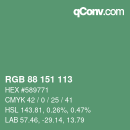 Color code: RGB 88 151 113 | qconv.com