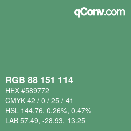 Color code: RGB 88 151 114 | qconv.com