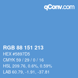 Código de color: RGB 88 151 213 | qconv.com