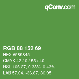 Código de color: RGB 88 152 69 | qconv.com