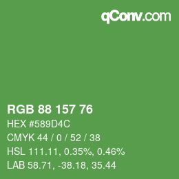 颜色代码: RGB 88 157 76 | qconv.com