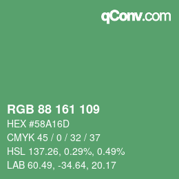 Color code: RGB 88 161 109 | qconv.com