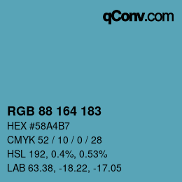 Farbcode: RGB 88 164 183 | qconv.com