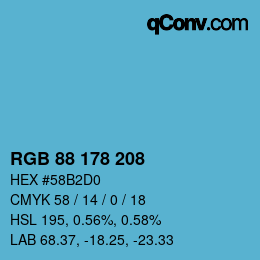 Farbcode: RGB 88 178 208 | qconv.com
