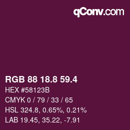 カラーコード: RGB 88 18.8 59.4 | qconv.com