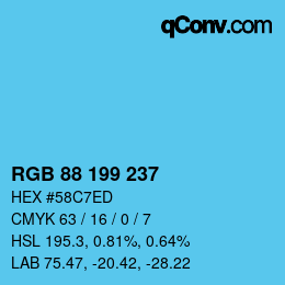 Color code: RGB 88 199 237 | qconv.com