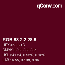 カラーコード: RGB 88 2.2 28.6 | qconv.com