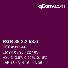 カラーコード: RGB 88 2.2 68.6 | qconv.com