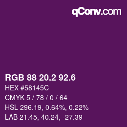 カラーコード: RGB 88 20.2 92.6 | qconv.com