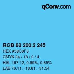カラーコード: RGB 88 200.2 245 | qconv.com