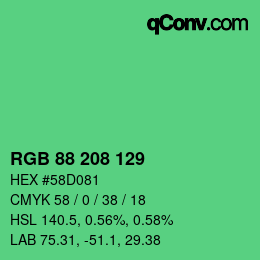 Farbcode: RGB 88 208 129 | qconv.com