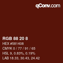Color code: RGB 88 20 8 | qconv.com