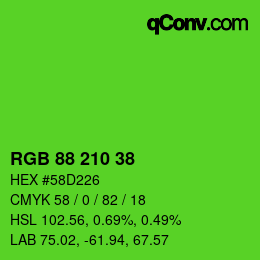 Color code: RGB 88 210 38 | qconv.com