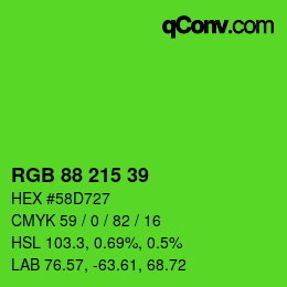 Color code: RGB 88 215 39 | qconv.com