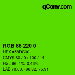 Color code: RGB 88 220 0 | qconv.com