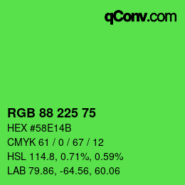 Color code: RGB 88 225 75 | qconv.com