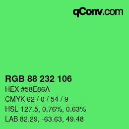 Color code: RGB 88 232 106 | qconv.com