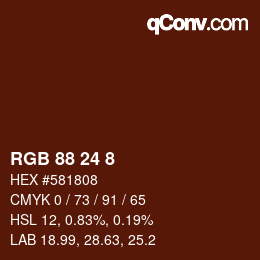 Color code: RGB 88 24 8 | qconv.com