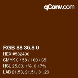 カラーコード: RGB 88 36.8 0 | qconv.com