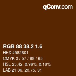 カラーコード: RGB 88 38.2 1.6 | qconv.com