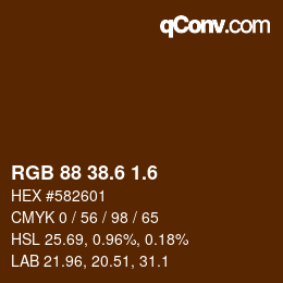 カラーコード: RGB 88 38.6 1.6 | qconv.com