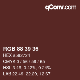 Código de color: RGB 88 39 36 | qconv.com