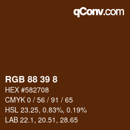 カラーコード: RGB 88 39 8 | qconv.com