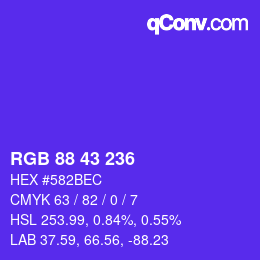 Color code: RGB 88 43 236 | qconv.com