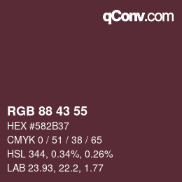 カラーコード: RGB 88 43 55 | qconv.com