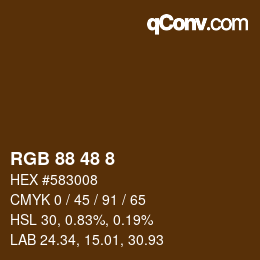 Color code: RGB 88 48 8 | qconv.com