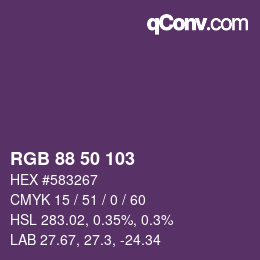 颜色代码: RGB 88 50 103 | qconv.com