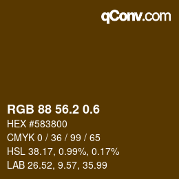 カラーコード: RGB 88 56.2 0.6 | qconv.com