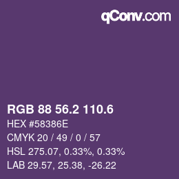 カラーコード: RGB 88 56.2 110.6 | qconv.com