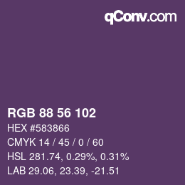Farbcode: RGB 88 56 102 | qconv.com