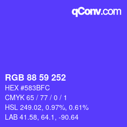 Color code: RGB 88 59 252 | qconv.com