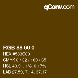 Color code: RGB 88 60 0 | qconv.com