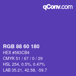 Farbcode: RGB 88 60 180 | qconv.com