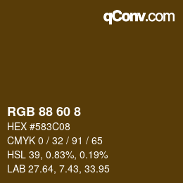 カラーコード: RGB 88 60 8 | qconv.com