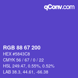 Color code: RGB 88 67 200 | qconv.com