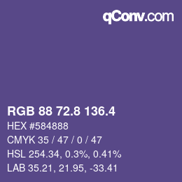 カラーコード: RGB 88 72.8 136.4 | qconv.com