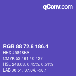 カラーコード: RGB 88 72.8 186.4 | qconv.com