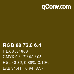 カラーコード: RGB 88 72.8 6.4 | qconv.com