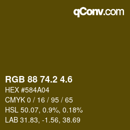 カラーコード: RGB 88 74.2 4.6 | qconv.com