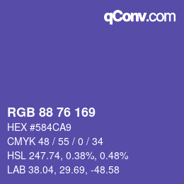 Farbcode: RGB 88 76 169 | qconv.com